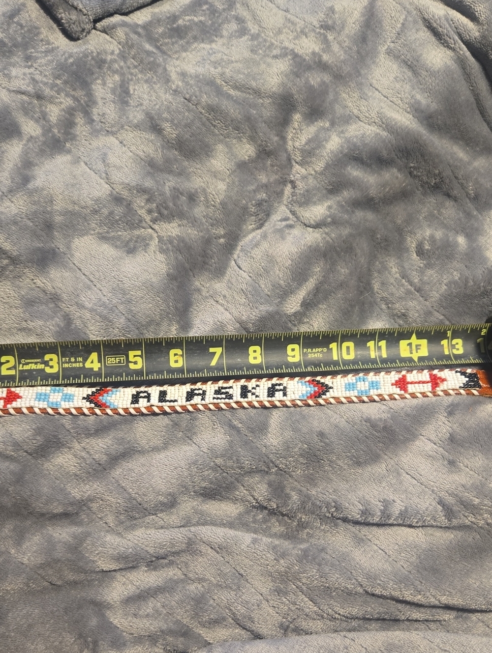 Vintage "Alaska" Brown Leather Southwestern Seed Bead Whip Stitch Belt-Size 28